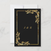 QR Code Scan Info Black Gold Wedding Einladung (Rückseite)