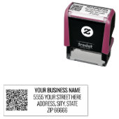 QR Code Scan Info Briefmarke Rücksendeadresse Permastempel (Beispiel)