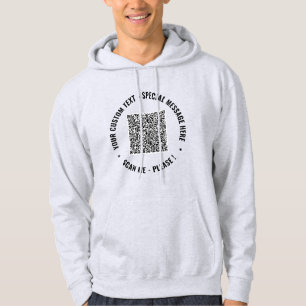 QR-Code-Scan-Info-Custom-Text Personalisierte Kapu Hoodie