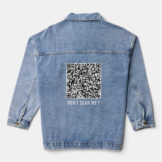 QR Code Scan Info Funny Denim Jacket - Benutzerdef Jeansjacke (Rückseite)