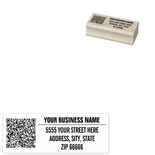 QR Code Scan Info Individuelle Name Adresse Rubber Gummistempel (Stempel)