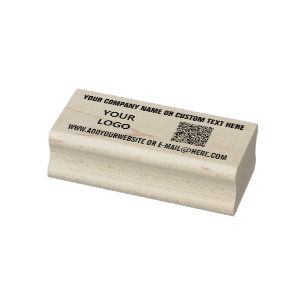 QR-Code-Scan-Info mit Briefmarke für Logos und Tex Gummistempel