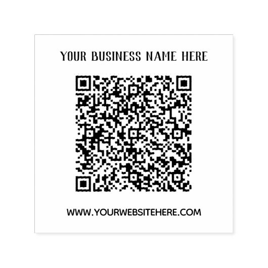 QR Code Scan Info Name Website Selbstfarbige Brief Permastempel (Design)