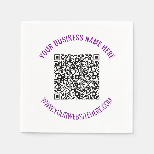 QR Code Scan Info Napkins mit benutzerdefiniertem  Serviette (Vorderseite)