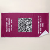 QR Code Scan Info Strandtuch Ihr Text und Farben (Vorderseite)
