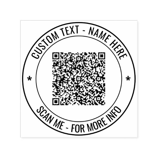 QR Code Scan Info Text Ihre eigene Briefmarke Permastempel (Design)