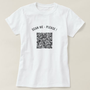 QR Code Scan Info Text Personalisierter T - Shirt
