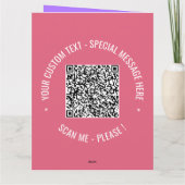 QR Code Scan Info Text und Farben Grußkarte Karte (Rückseite)
