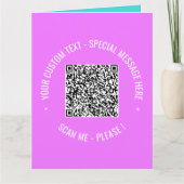 QR Code Scan Info Text und Farben Grußkarte Karte (Vorderseite)