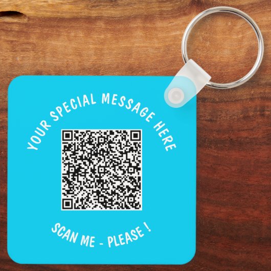 QR Code Scan Info Text und Schlüsselanhänger-Gesch Schlüsselanhänger (Rückseite)