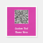 QR Code Scan Info Textname Hochzeitsfeier Napkins Serviette (Vorderseite)