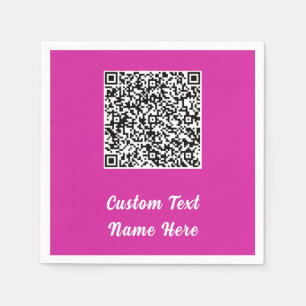 QR Code Scan Info Textname Hochzeitsfeier Napkins Serviette