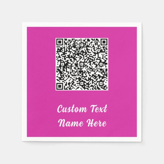 QR Code Scan Info Textname Hochzeitsfeier Napkins Serviette (Vorderseite)