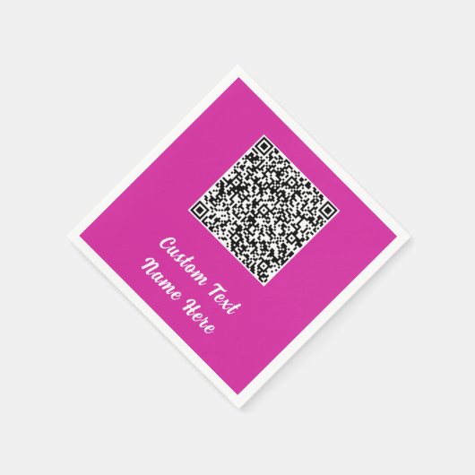QR Code Scan Info Textname Hochzeitsfeier Napkins Serviette (Ecke)