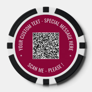 QR-Code-Scan-Info und benutzerdefinierter Text Ihr Pokerchips