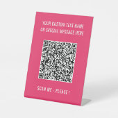 QR-Code-Scan-Info und benutzerdefiniertes Text-Vor Sockelschild (Vorderseite)