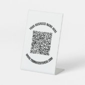 QR-Code-Scan-Info und benutzerdefiniertes Text-Vor Sockelschild (Vorderseite)