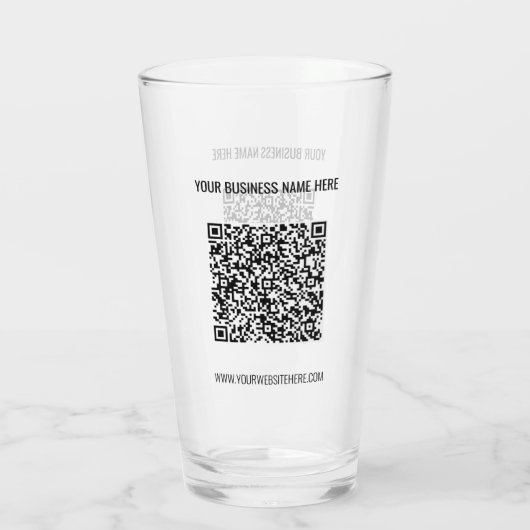 QR-Code-Scan-Info und Vorlage für benutzerdefinier Glas (Rückseite)