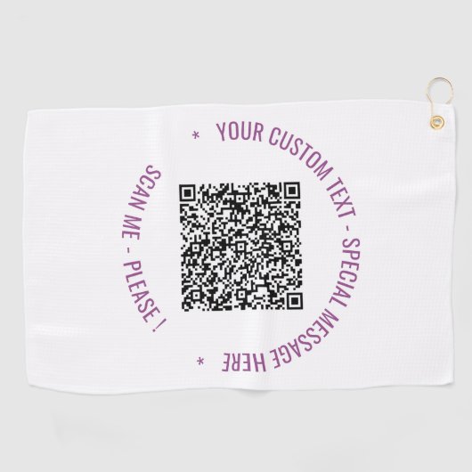 QR Code Scan Informationen Benutzerdefinierter Tex Golfhandtuch (Horizontal)