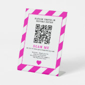 QR-Code Scan Karo-in Business covid Beschilderung Sockelschild (Vorderseite)