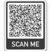 QR Code Scan Me Beruflicher Personalisierter Aufkl Aufkleber (Vorderseite)