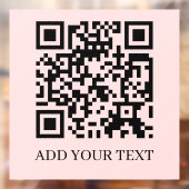 QR-Code | Scan Me Blush Pink Feminines Design Fensteraufkleber (Blatt 2)