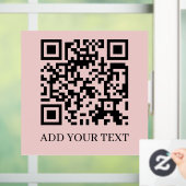 QR-Code | Scan Me Blush Pink Feminines Design Fensteraufkleber (Zuhause)