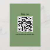QR Code Scan Me Boho Couple Wine Wedding Begleitkarte (Rückseite)