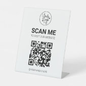 QR Code Scan Me Business Menü Website Services Ped Sockelschild (Vorderseite)