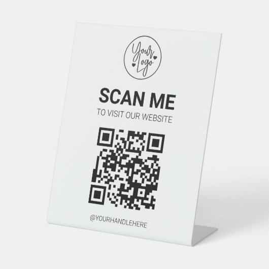 QR Code Scan Me Business Menü Website Services Ped Sockelschild (Vorderseite)
