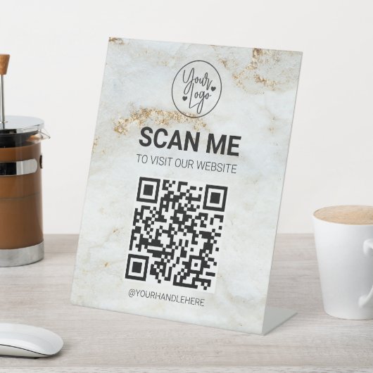QR Code Scan Me Business Menü Website Services Sockelschild (In SItu)