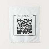 QR Code Scan Me Business Minimalistisch Wandteppich (Vorderseite)