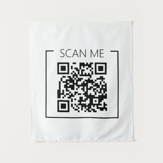 QR Code Scan Me Business Minimalistisch Wandteppich (Vorderseite)