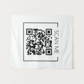 QR Code Scan Me Business Minimalistisch Wandteppich (Vorderseite (Horizontal))