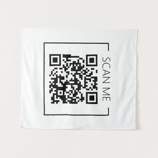 QR Code Scan Me Business Minimalistisch Wandteppich (Vorderseite (Horizontal))
