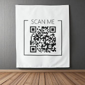 QR Code Scan Me Business Minimalistisch Wandteppich