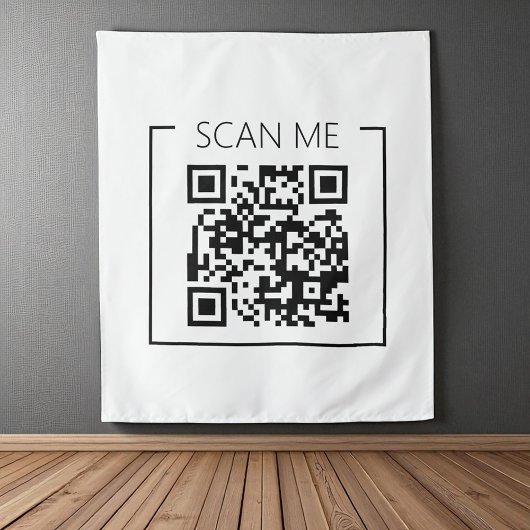 QR Code Scan Me Business Minimalistisch Wandteppich