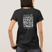 QR Code Scan Me doppelseitige Druck Womens Black T-Shirt (Rückseite)