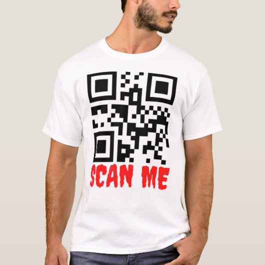 QR Code Scan Me Find Me Identification Scan Barcod T-Shirt (Vorderseite)