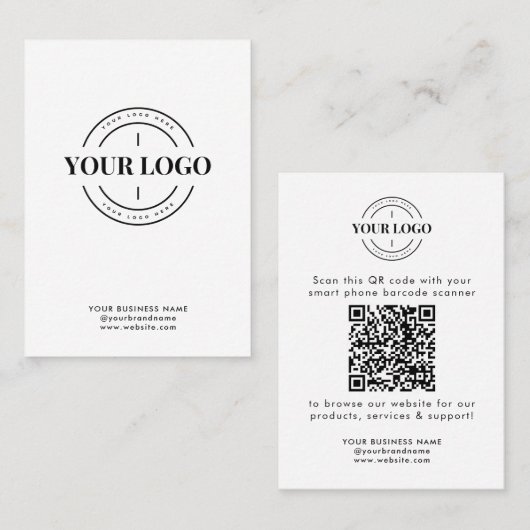 QR-Code Scan Me Firmenlogo Visitenkarte (Vorne/Hinten)