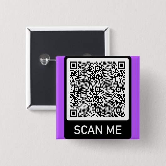 QR Code Scan Me Info über den Knopf für die Hochze Button (Vorne & Hinten)