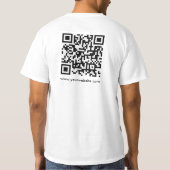 QR Code Scan Me Mens Back Print White Promotion T-Shirt (Rückseite)
