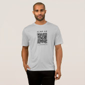 QR Code Scan Me Mens Frontdrucksilber T-Shirt (Vorne ganz)