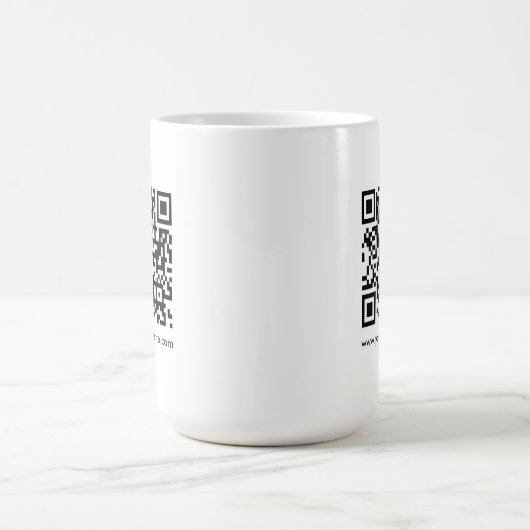 QR Code Scan Me Website Url Template Weiß groß Kaffeetasse (Mittel)
