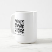 QR Code Scan Me Website Url Template Weiß groß Kaffeetasse (Vorderseite Links)