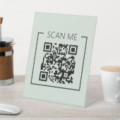 QR-Code Scan mich Sage Grün Geschäft Sockelschild (In SItu)