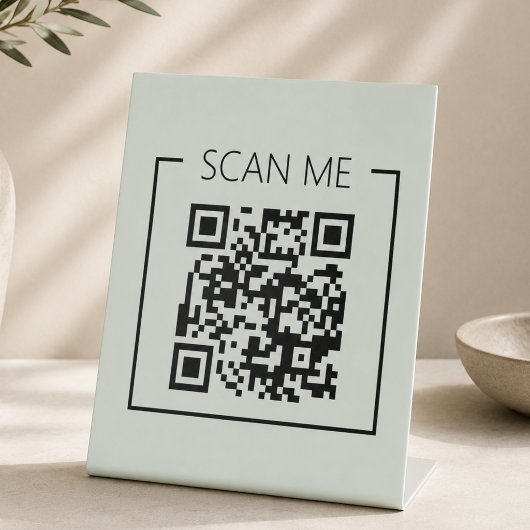 QR-Code Scan mich Sage Grün Geschäft Sockelschild