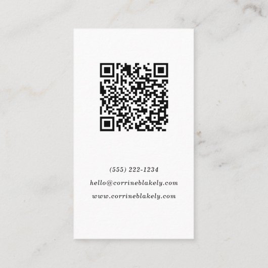 QR Code Scan Online Wasserfarbe Muscheln Vertikal Visitenkarte (Rückseite)