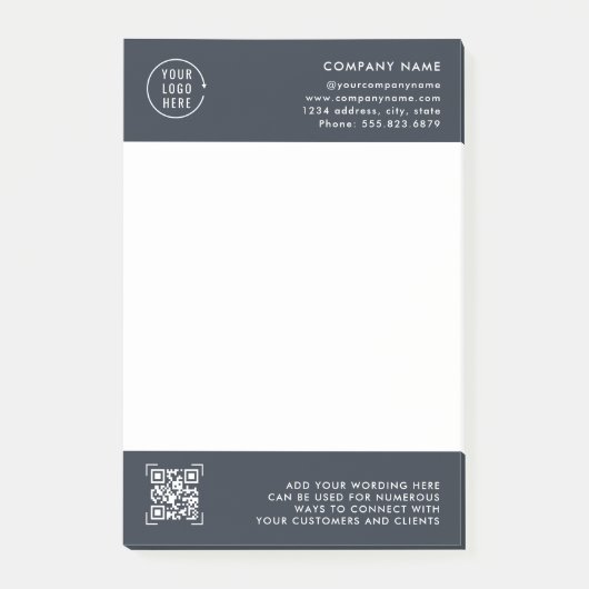 QR-Code-Scan | Professionelles Geschäftslogo Post-it Klebezettel (Vorderseite)