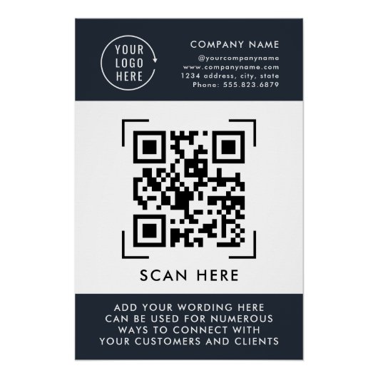 QR-Code-Scan | Professionelles Geschäftslogo Poster (Vorderseite)